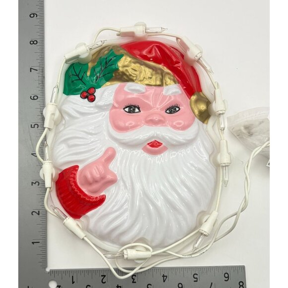 Vintage Santa Claus Face Light Up Christmas Window Decoration Retro - Picture 3 of 6